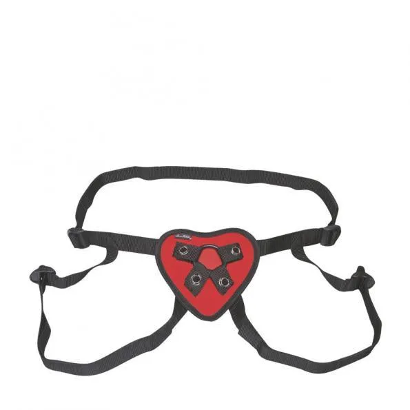 Lux Fetish Red Heart Strap On Harness OS Electric Eel Female Sex Toys