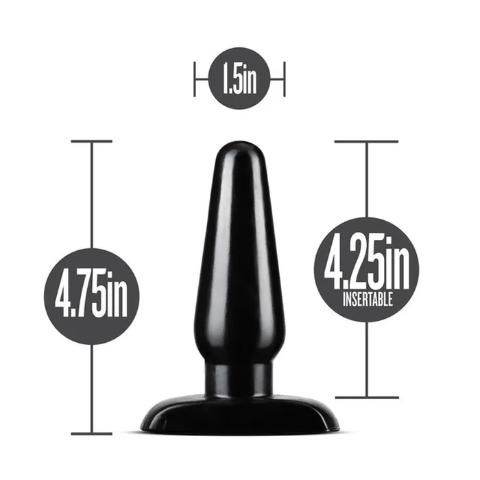 Male Sex Toys Blush Novelties Anal Adventures Basic Anal Plug Medium Black