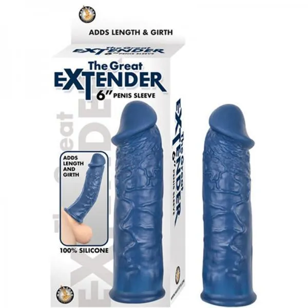 Male Sex Toys Nasstoys The Great Extender 6 Inches Penis Sleeve Blue