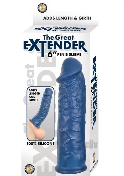 Male Sex Toys Nasstoys The Great Extender 6 Inches Penis Sleeve Blue