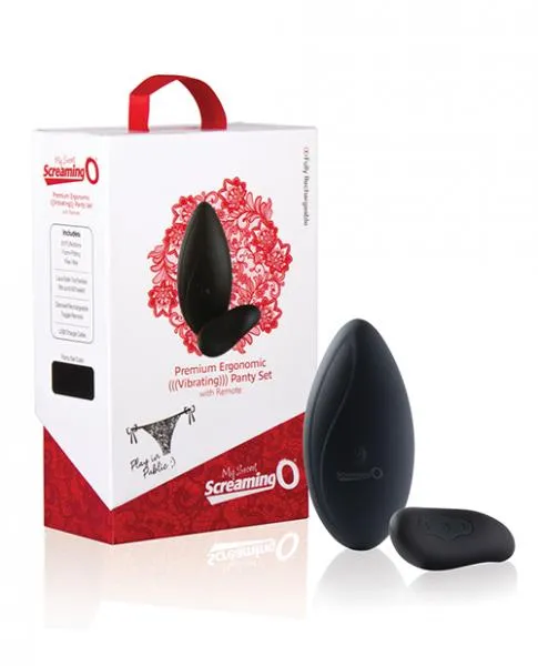 My Secret Premium Ergonomic Remote Panty Set Black Screaming O Female Sex Toys