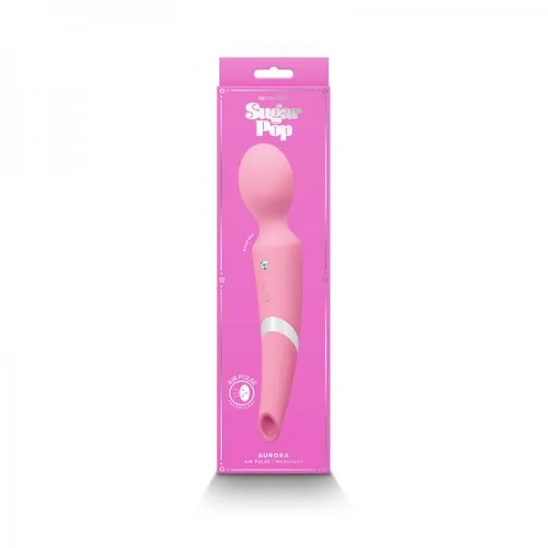 NS Novelties Sugar Pop Aurora Air Pulse And Wand Massager Pink Vibrators