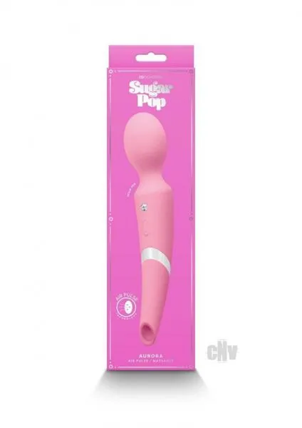 NS Novelties Sugar Pop Aurora Air Pulse And Wand Massager Pink Vibrators