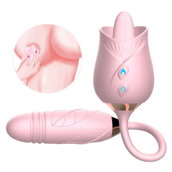 OOTYEMO Vibrators Double Tongue Licking Rose Toys