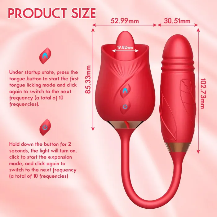 OOTYEMO Vibrators Double Tongue Licking Rose Toys