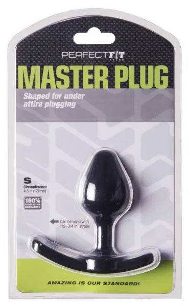 Perfect Fit Brand Anal Strap On Master Butt Plug Small Black