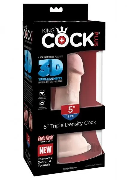 Pipedream Dildos King Cock Triple Density 5 Inches Dildo Beige