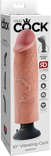 Pipedreams Dildos King Cock 10 Vibrating Cock Flesh