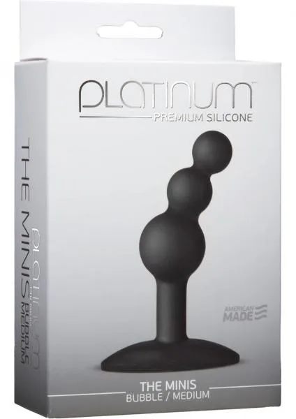 Platinum Silicone The Minis Bubble Butt Plug Black Medium Doc Johnson Anal