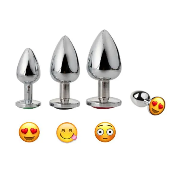 Plesur Company Anal Butt Plug Metal Emoji Anal Plug Each Size has a Different Emotion