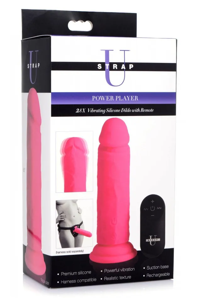 Power Player 28X Vibrating Silicone Dildo with Remote Sd Female Sex Toys