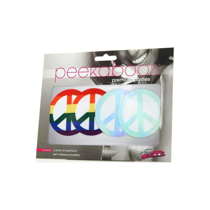 Pride Peace Sign Pasties RainbowHolographic Peekaboo Pasties Anal