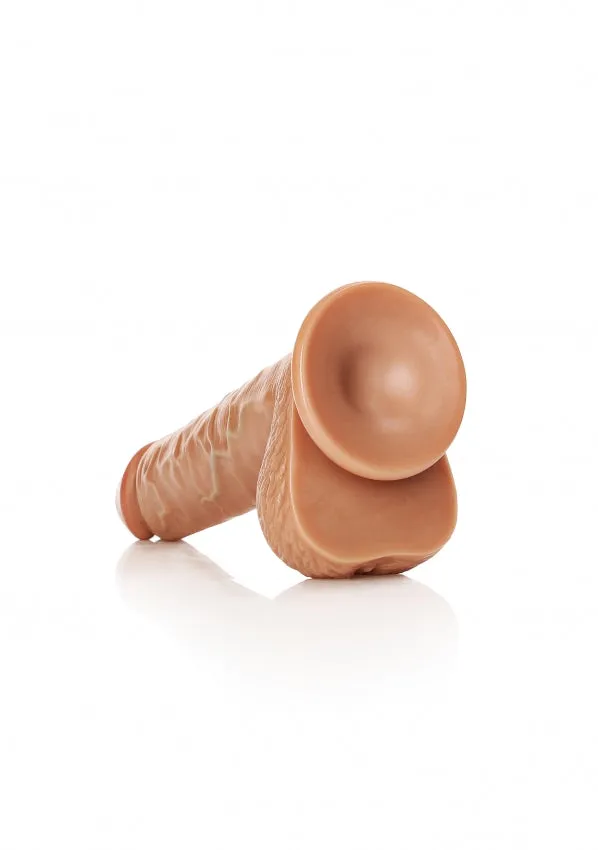 RealRock Straight Realistic Dildo with Balls and Suction Cup 9 Tan Shots Toys Female Sex Toys