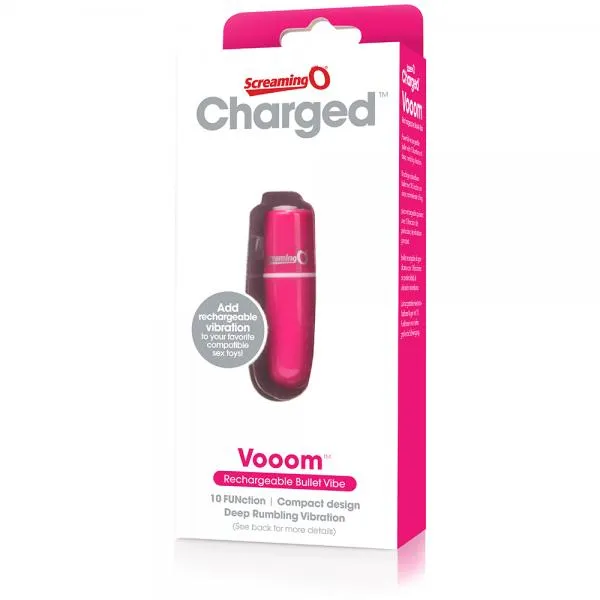 Screaming O Charged Vooom Rechargeable Bullet Vibe Pink Screaming O Vibrators