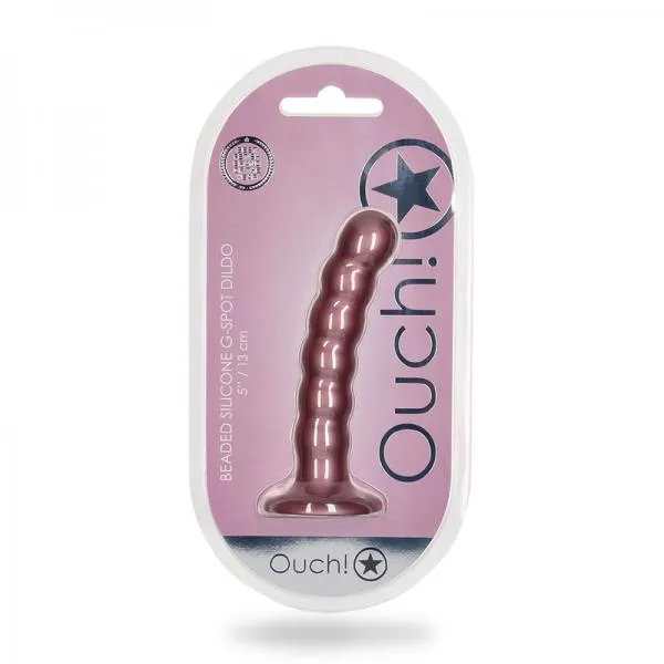 Seductucom Female Sex Toys Ouch Beaded Silicone G Spot Dildo 5 In Rose Gold