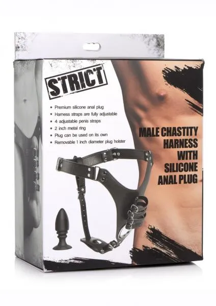 Seductucom Male Sex Toys Strict Male Chastity Harness WPlug