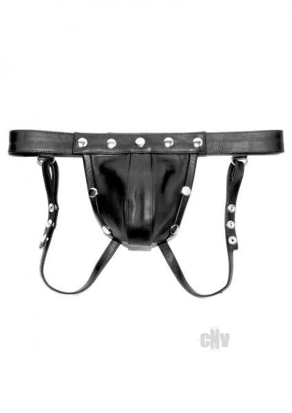 Seductucom Restraints Prowler Red Leather Harn Jock Blk Xxl