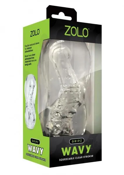 Seductucom Zolo Gripz Wavy Clear Dildos