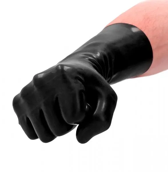 Shots Fist It Anal Fist It Latex Short Gloves Black