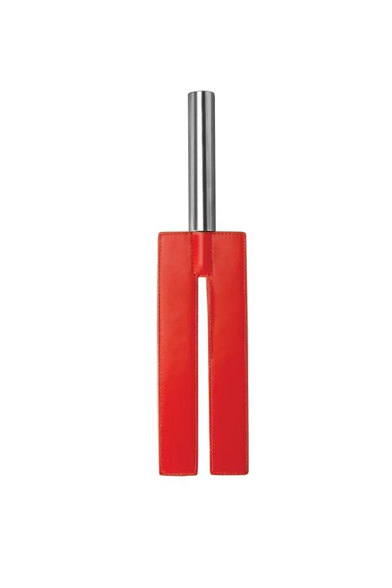 Shots Toys Restraints Ouch Leather Slit Paddle Red