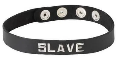 Spartacus Anal Wordband Collar Slave Black