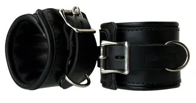 Strict Leather Restraints Leather Padded Premium Locking Wrist Restraints Black