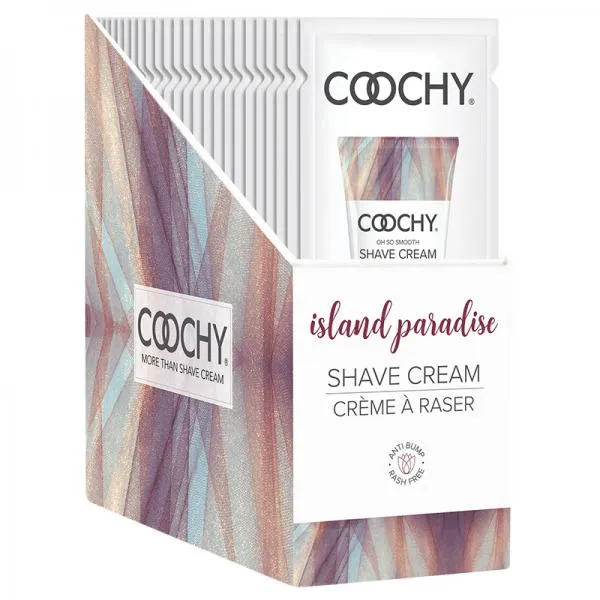 Vibrators Coochy Coochy Shave Cream Island Paradise Foil 15ml 24pc Display