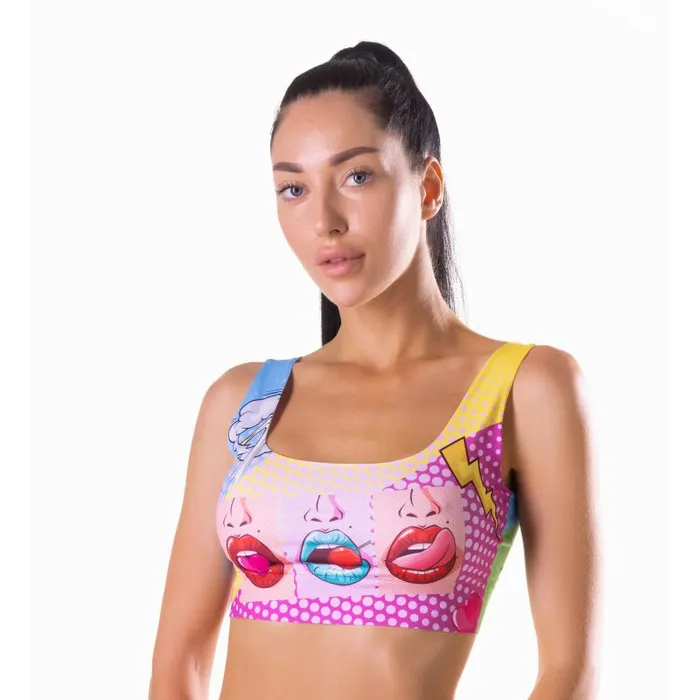 Vibrators Mememe Lingerie Comics Hot Crop Top Multi Coloured