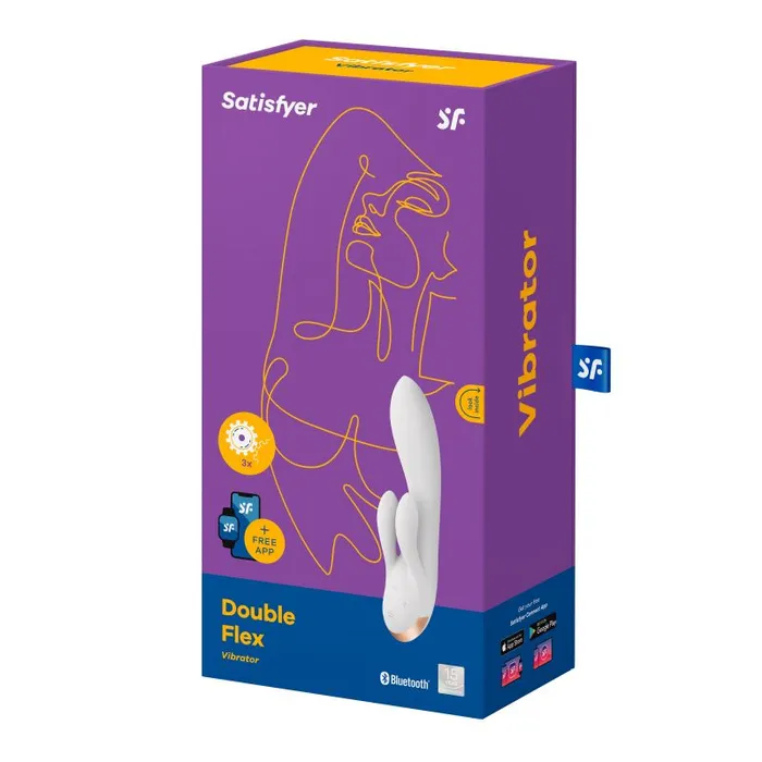 Vibrators Satisfyer Connect App Rabbit Vibrator Double Flex White