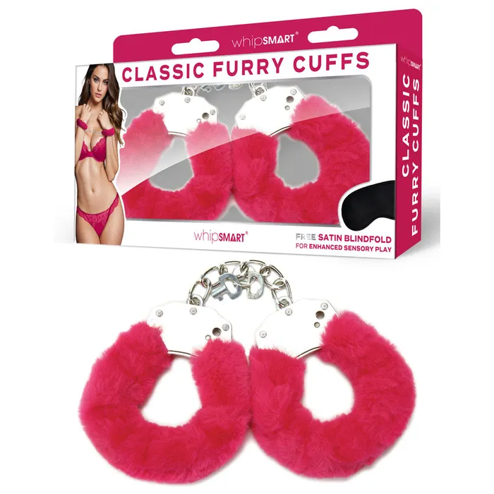 Vibrators WhipSmart WhipSmart Classic Furry Cuffs Hot Pink