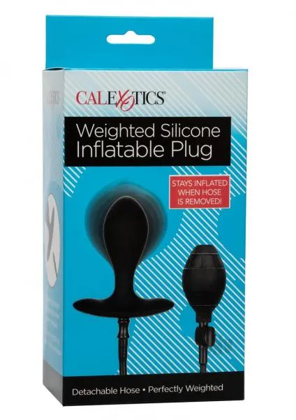 Weighted Silicone Inflatable Plug Black Seductucom Anal