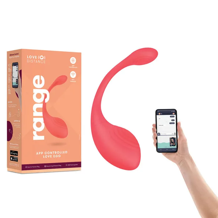 Xgen Products Love Distance RANGE Coral Rechargeable Love Egg with App Contol Vibrators