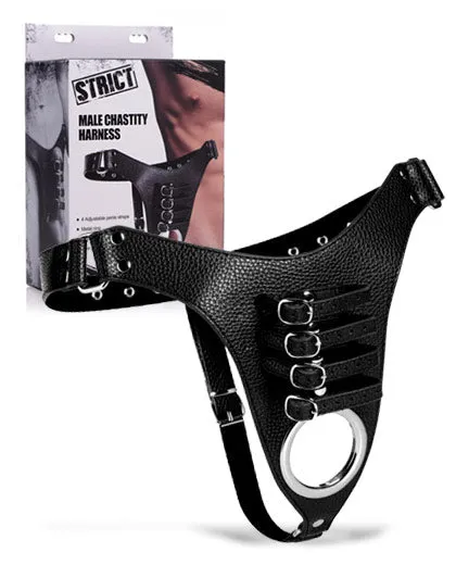 XR Brands Strict Male Chastity Harness Black Anal