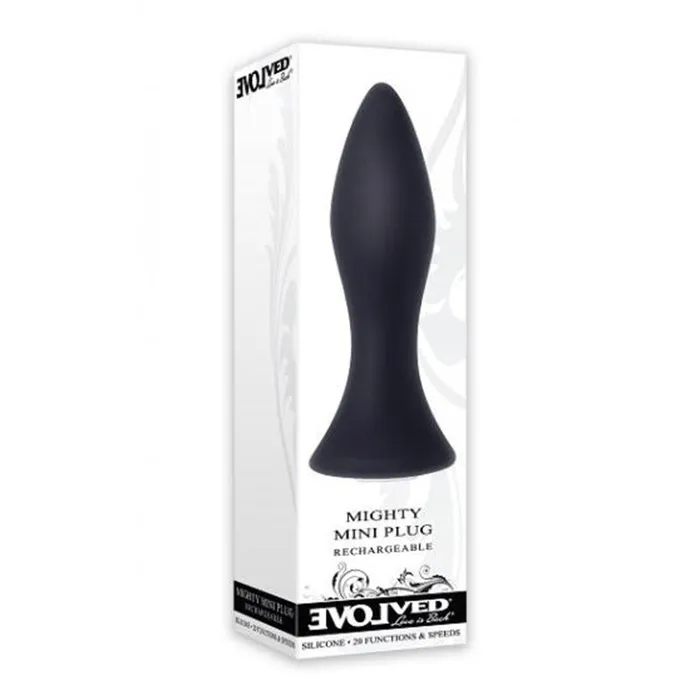 Evolved Mighty Mini Rechargeable Vibrating Silicone Anal Plug Black Evolved Novelties Inc Anal