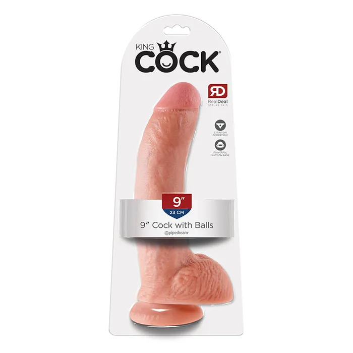 Pipedream Products Dildos Pipedream King Cock 9 in Cock With Balls Realistic Suction Cup Dildo Beige