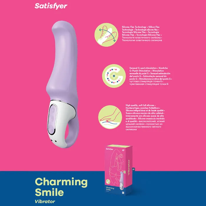 Satisfyer Vibes Charming Smile Lilac USB Rechargeable Vibrator Satisfyer Vibrators