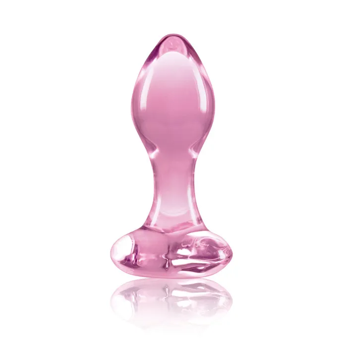 Anal Glass Butt Plug Crystal Heart Pink NS Novelties