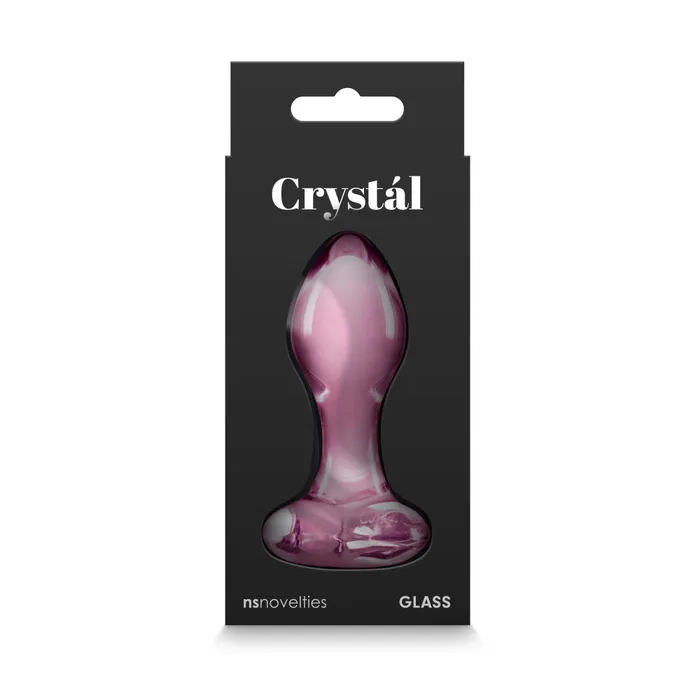 Anal Glass Butt Plug Crystal Heart Pink NS Novelties