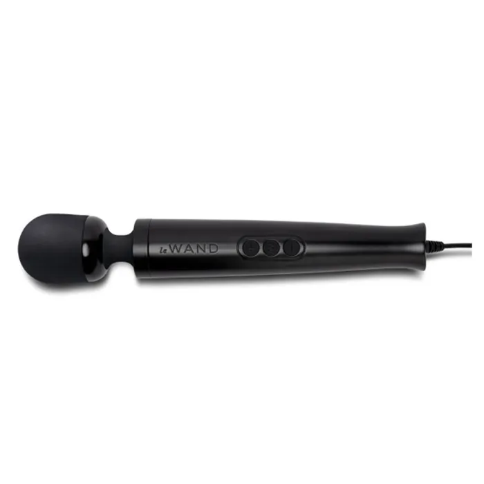 Anal LE Wand Die Cast PlugIn Vibrating Massager Black