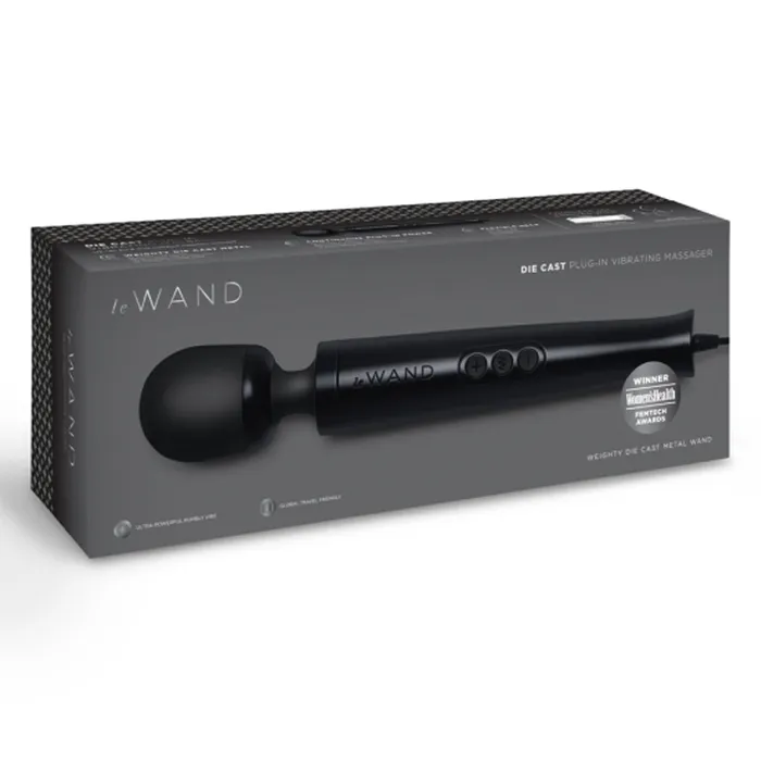 Anal LE Wand Die Cast PlugIn Vibrating Massager Black