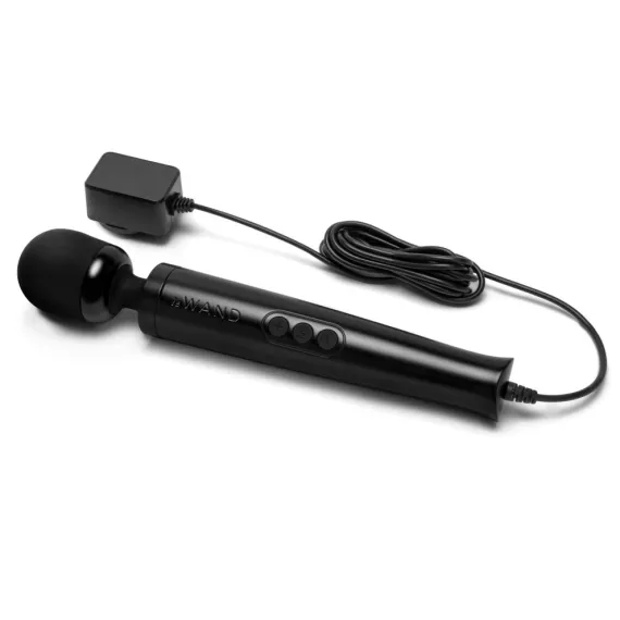 Anal LE Wand Die Cast PlugIn Vibrating Massager Black