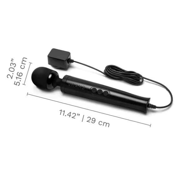 Anal LE Wand Die Cast PlugIn Vibrating Massager Black