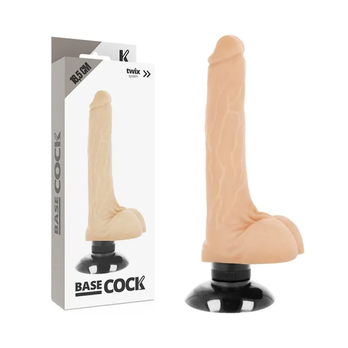 Base Cock Female Sex Toys Basecock Twix Vibrating Realistic Dildo with Vacuum Base