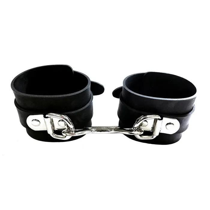 Black Rubber Wrist Cuffs Rouge Garments Restraints