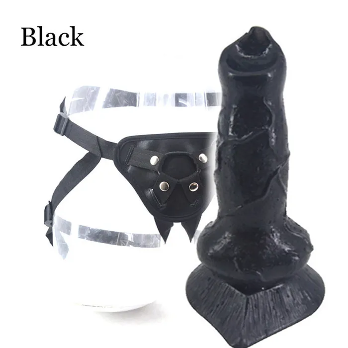  Black Strap On Dog Dildo For Beginners Female Sex Toys