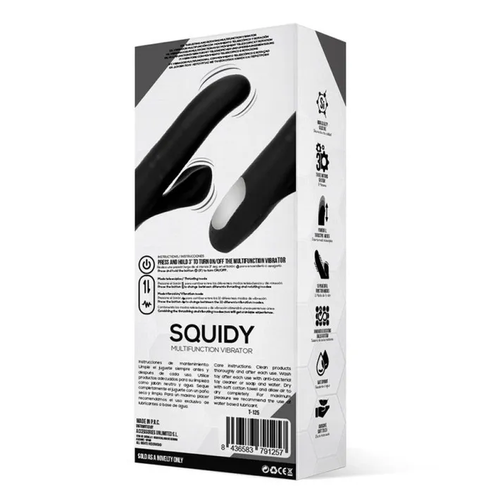 Black White Female Sex Toys Squidy Thrusting Beaded Rabbit Vibrator