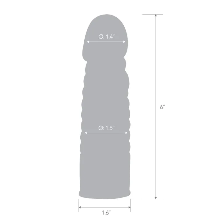 Blue Line Blue Line 6 Ribbed Realistic Penis Enhancing Sleeve Extension Male Sex Toys