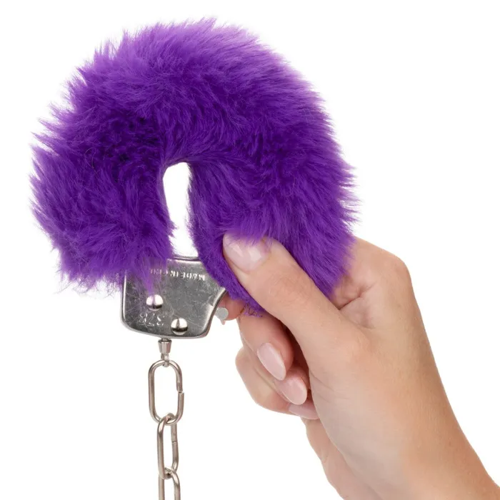 California Exotic Vibrators Ultra Fluffy Furry Cuffs Purple