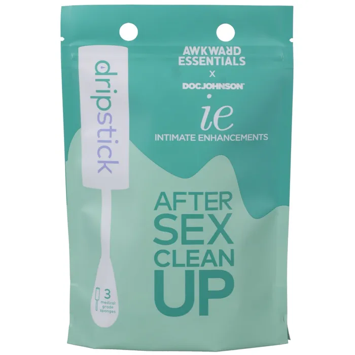 Couples Doc Johnson Intimate Enhancements Awkward Essentials Dripsticks Pack of 3 After Sex Clean Up