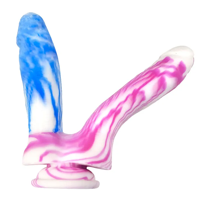  Dildos Pink and Blue Silicone Double Ended Dildos